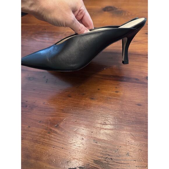 STUART WEITZMAN LEATHER LULA POINTED TOE PUMP IN BLACK 10 B MULE - Picture 8 of 16